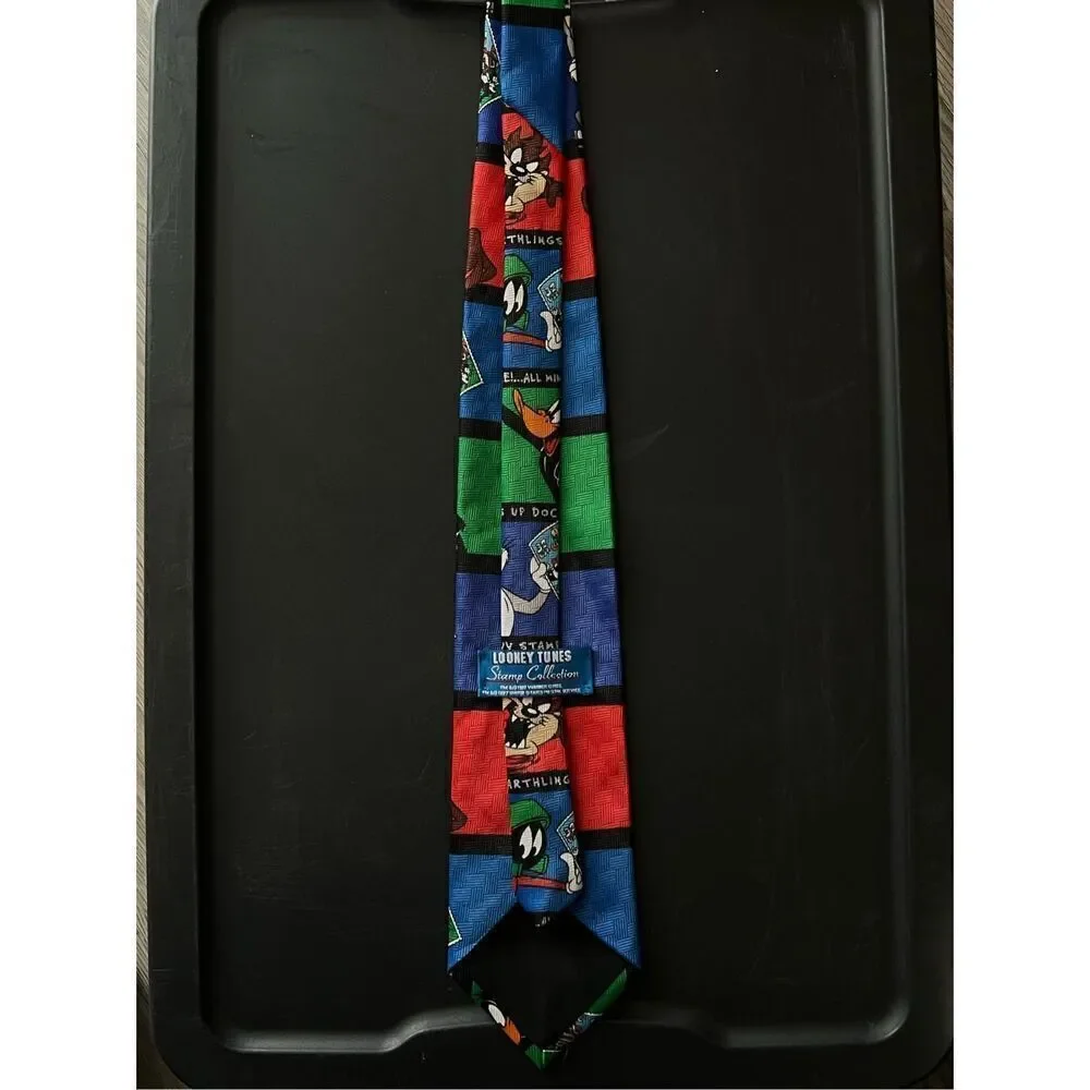 Vintage 90s Looney Tunes Stamps Tie